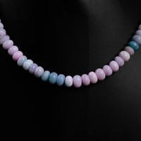 Collier de perles d'opale de lavande de qualité faite à la main de haute brillance avec perles de pierre rondes finition lisse pour la conception de cadeau de bijoux pour femmes