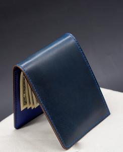 Cartera plegable de cuero genuino con patrón sólido-Venta al por mayor de alta calidad OEM Logotipo personalizado Multi tarjeta Tendencia MOQ bajo - Product Image 1