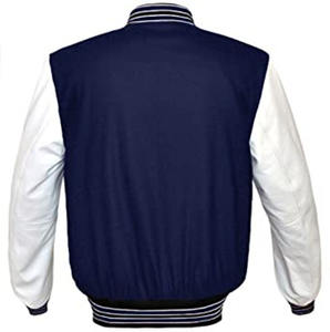 Ropa para Hombre, Moda Otoño 2026, Chaquetas Varsity Lisas al por Mayor, Cuello Alto, Puños y Dobladillo Acanalados, Chaqueta Deportiva Varsity Lisa - Product Image 3