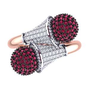 แหวนเพชรชมพูทรงกลมเจียระไนแบบบริลเลียนท์  ทองคำขาว/ทองคำชมพู 10K/14K/18K สำหรับผู้หญิง  งานฝีมือคุณภาพสูง  เหมาะสำหรับเป็นแหวนหมั้น  เครื่องประดับอันหรูหรา - Product Image 5