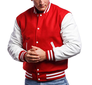 Veste universitaire pour homme sur mesure de qualité supérieure Corps en laine et manches en cuir véritable Style baseball pour l'école, l'équipe et le streetwear - Product Image 4
