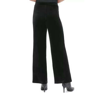 Pantaloni Calvin Klein da Donna in Velluto Nero a Gamba Larga, Vita Alta, Taglia XL, Anti-Pilling e Traspiranti, Stile Casual - Product Image 2