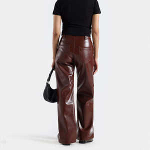 Pantalon en cuir véritable confortable et respirant pour femmes, design imperméable et coupe-vent, vêtements de mode durables et élégants - Product Image 3