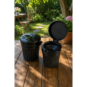Cendrier portable inodore avec couvercle pour balcon, jardin, table, intérieur de voiture - Product Image 2