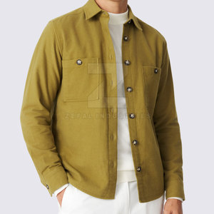Oversized Structured Over <b>Shirt</b> for <b>Men</b> Spring Custom Solid Color Breathable Eco-Friendly Cotton Fabric High Quality - Product Image 2