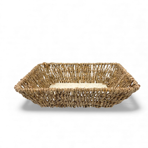 Plateau en rotin avec incrustation de nacre et bord en herbe de mer fait à la main pour servir des aliments décoratifs et pour un usage domestique en provenance du Vietnam - Product Image 3