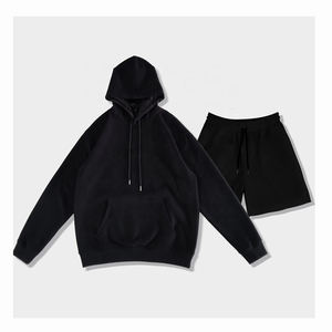 Nouveau short à capuche en polaire respirant pour hommes Survêtement d'hiver 2 pièces personnalisé avec impression de logo en gros Collection d'automne - Product Image 5