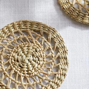 Salvamanteles Redondo, Accesorio de Decoración para el Hogar, Tejido a Mano con Ratán, Posavasos para Mesa de Comedor, Artesanía DHT - Product Image 4