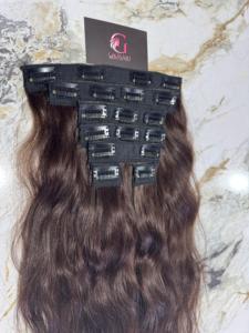 Extensions de Cheveux Humains Naturels Noirs et Lisses pour Femme, Style Vague Profonde, Facile à Clipser - Product Image 4