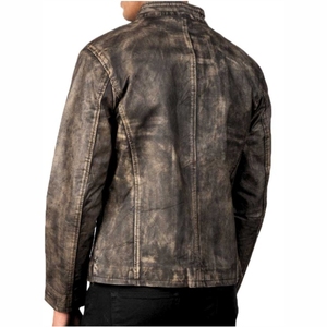 Nueva chaqueta de cuero para hombre, moda informal, cuello rasgado, chaqueta de cuero de moda sólida informal delgada - Product Image 4