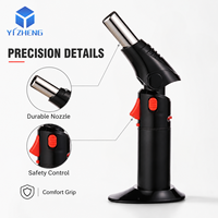 Briquet torche métallique personnalisé en gros, rechargeable au gaz butane, pour cigarettes, portable, usage extérieur, avec logo, emballage professionnel