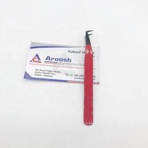 Pince à épiler en acier durable de haute qualité à 90 degrés, couleur plasma rouge, logo personnalisé, extension de cils, pointe de volume, vente en gros de cils - Product Image 5