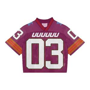 Custom <b>Men's</b> Cropped Oversized American Boxy Mesh <b>T</b>-<b>shirt</b> Retro Streetwear Sports Style Vintage French Soccer Football Jerseys - Product Image 6