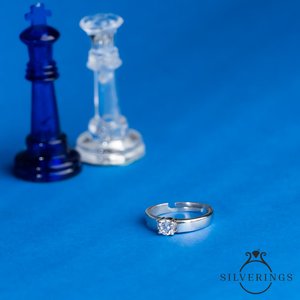 Anillo de Plata de Ley 925 para Hombre Silverings, Chapado en Rodio con Incrustaciones de Diamantes y Circonitas para Uso Diario y Bodas - Product Image 5
