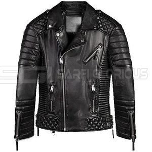 Venta al por mayor de moda de los hombres chaqueta de cuero de alta calidad - Product Image 5