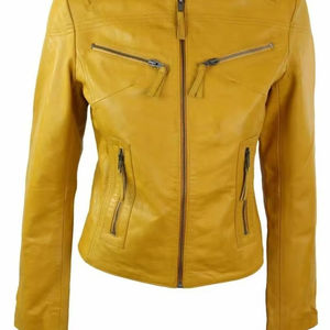 Vente en gros de vestes d'hiver professionnelles en cuir pour femmes de toutes tailles avec col montant couleurs attrayantes en vrac - Product Image 1