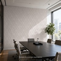 Panneaux acoustiques en feutre PET 3D sculptés CNC 600x600mm, panneaux muraux absorbants le son