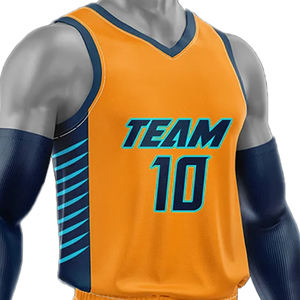 Design de maillot de basket-ball personnalisé pour kit d'équipe Col en V Sublimation haut de gamme Fabriqué au Pakistan Pantalon de qualité supérieure Design personnalisé - Product Image 2