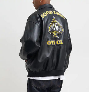 Chaqueta de Cuero Unisex Heavy Plus con Mangas Largas y Capucha, Chaqueta de Invierno de Alta Calidad con Logotipo Bordado Personalizado para Hombre - Product Image 2