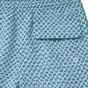 Shorts de bain recyclés pour hommes, motif inspiré du perroquet vert, séchage rapide, avec taille élastique et poches à cordon - Product Image 4