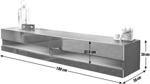 Unidad de <span class=keywords><strong>TV</strong></span> de lujo de pared grande blanca con acabado de alto brillo personalizado con <span class=keywords><strong>estantes</strong></span> de almacenamiento de consola de gabinete de <span class=keywords><strong>TV</strong></span> flotante <span class=keywords><strong>LED</strong></span> - Product Image 4