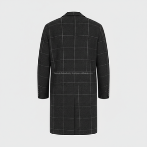 Abrigo de Lana a Cuadros Personalizado para Hombre, Fabricante de Chaquetas de Invierno OEM y de Marca Privada - Product Image 4