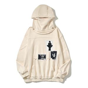 Fabricación 350 gramos de peso pesado 100% algodón pulóver sudaderas con capucha caída hombro estampado para hombres invierno alta calidad - Product Image 1