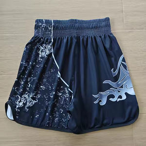 2025 Logo personnalisé en gros Buddha Mma Shorts Satin Arts martiaux Shorts noir et or hommes Shorts de boxe - Product Image 2