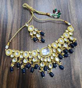 Ethnic Kundan Set <b>Back</b> Meenakari <b>Gold</b> Plated Jewelry Necklace Set With <b>Earrings</b> for Women & Girls for Party Wear Royal Look - Product Image 4