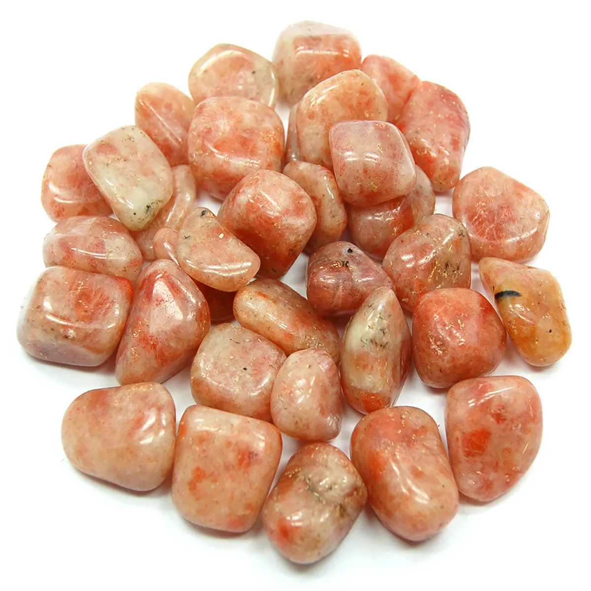 Polished Sunstone Tumbled Stones Flashy Sunstone Crystal Tumble Stones Sunstone Healing Tumbled Stones