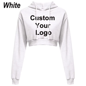 DIY personalizar nueva moda personalizada tu logotipo mujer Sudadera con capucha Top corto con capucha Tops mujer Otoño Invierno ropa Crop - Product Image 2