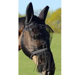 Mode Uv Bescherming Paard Uitrusting Paardensport Vlieg Masker Nieuwe Paard Franje Vliegenmasker Product Gezichtsbedekking