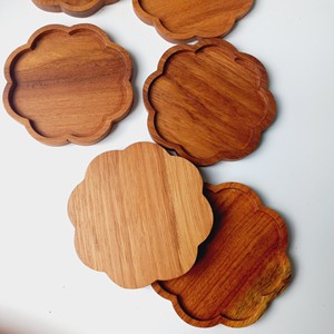 Doussiewood-posavasos de madera con forma de flor para el hogar, Mantel Individual personalizado, decoración de alta calidad, haya de Acacia hecha a mano - Product Image 5