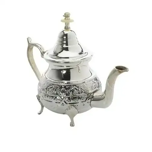 Chrome Plated Modern Daily Use Tea Kettle with High Quality Finishing Tea Coffee Sets Gift Set Wedding Arabic Turkish Dallah