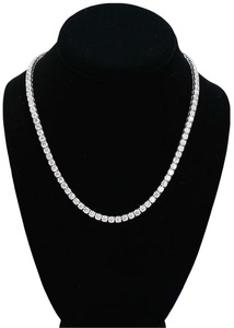 925 เงินสเตอร์ลิง Iced Out Moissanite เทนนิสสร้อยคอเครื่องประดับที่กําหนดเองเครื่องประดับเพชรเหลี่ยมเพชรพลอยของขวัญสําหรับเธอ - Product Image 4