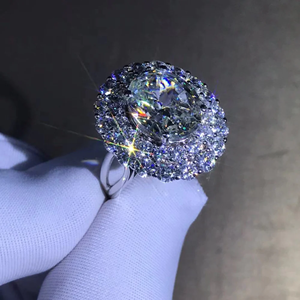 เพชรโมอิสทรงกลม2กะรัตคุณภาพเยี่ยมแหวนทองขาว18K เครื่องประดับแต่งงานแบบดั้งเดิมสำหรับผู้หญิง - Product Image 4