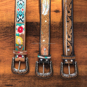 Nuevos Cinturones de Cuero Tallados a Mano con Cuentas Disponibles en Todos los Tamaños Diseño Occidental Moda Occidental Bohemia Estilo Vintage - Product Image 5
