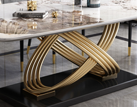 Modernes Hochwertiges Luxuriöses Rechteckiges Gesintertes Stein-Esszimmer-Set Italienisches Schlichtes Design für Große und Kleine Häuser