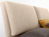 Lit King/Queen élégant, moderne et confortable en tissu rembourré avec coffre de rangement intégré, design léger et écologique pour gagner de la place