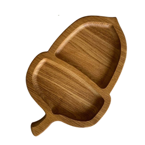 Bandeja de madera de diseño antiguo hecha a mano grano de madera Natural con patrón de hojas florales bandeja de compartimento de utensilios de cocina para uso en Catering - Product Image 2