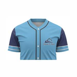 Personalizado de los hombres de poliéster transpirable béisbol Softball Jersey sublimación botón bordado impresión uniforme en blanco para - Product Image 4