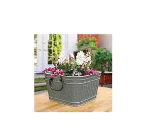 Durable Weather-resistant <b>Galvanized</b> Planter for Indoor and Outdoor Garden Decoration with Rustproof Elegant Antique Design - Product Image 1