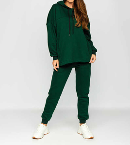 Moda logotipo personalizado Joggers conjunto de dos piezas pantalones de chándal personalizados y conjunto de Sudadera con capucha chándal mujer conjunto de 2 piezas para mujer - Product Image 3