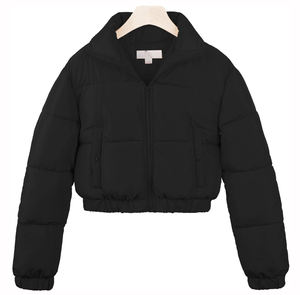 Crop Top Puffer Mujer Lujo Casual Suelto Outwear Chaqueta Invierno Cálido Felpa Puffer Chaqueta Fabricación - Product Image 5