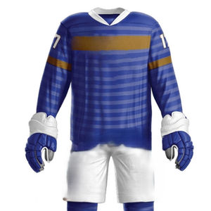 Uniformes de hockey sur glace de haute qualité Sublimation complète col en V uniformes de hockey sur glace faits en polyester régulier - Product Image 5