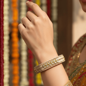Ivory Kundan Lac Fashion Bangle <b>Set</b> of 2 - Product Image 5