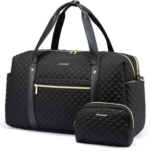 Bolsa de lona de viaje para gimnasio acolchada a la moda con compartimento para ordenador portátil Weekender bolsa de lona nocturna con cierre de cremallera - Product Image 1