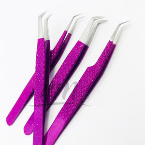 Pince à cils RMI Pince à cils de haute qualité en couleur poudre pour extension de cils avec poignée en diamant Pointe et poignée personnalisées - Product Image 6