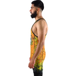 <b>Men</b> Sports Wrestling <b>Singlet</b> Sleeveless Jumpsuit Patchwork Shorts <b>Singlet</b> <b>for</b> <b>Men</b> Wrestling Uniform - Product Image 4