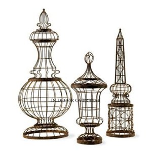 Lujosa calidad alambre de Metal de alta calidad chapado en oro único elegante diseñador conjunto de 2 decoración de centro de mesa DE BODA DE LA India - Product Image 5